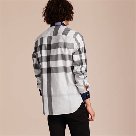 burberry check men shirt|burberry check cotton poplin shirt.